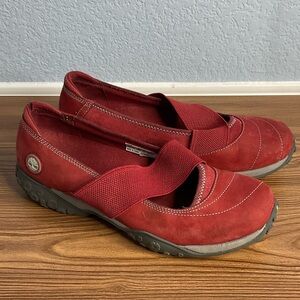 Timberland Red Leather Women's Mary Jane Shoes slip on size 9